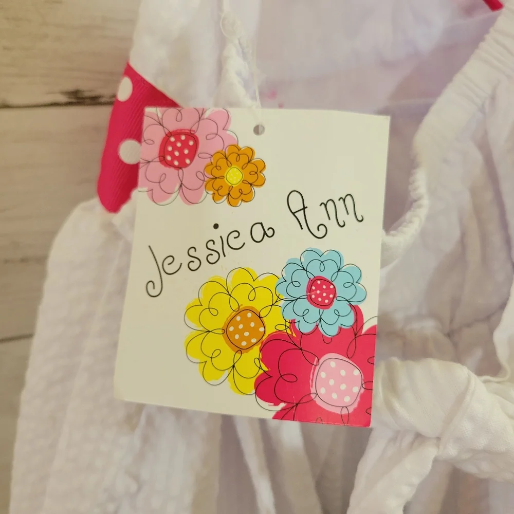 Girls Jessica Ann Seersucker Halter Top Petticoat Sundress Tier Ruffles‎ Size 5